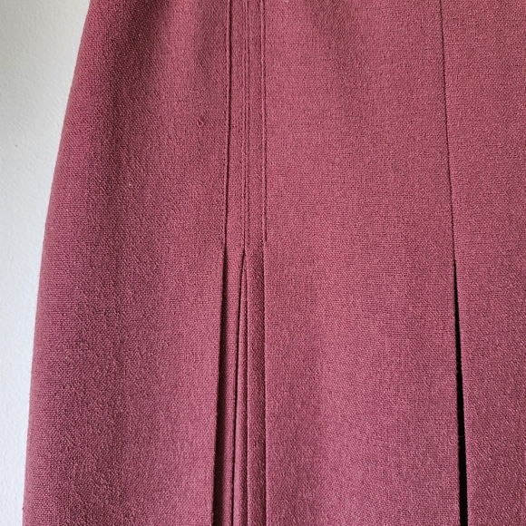 Vintage unbranded dusty rose A-line front pleated skirt Size 6 - Picture 3 of 10